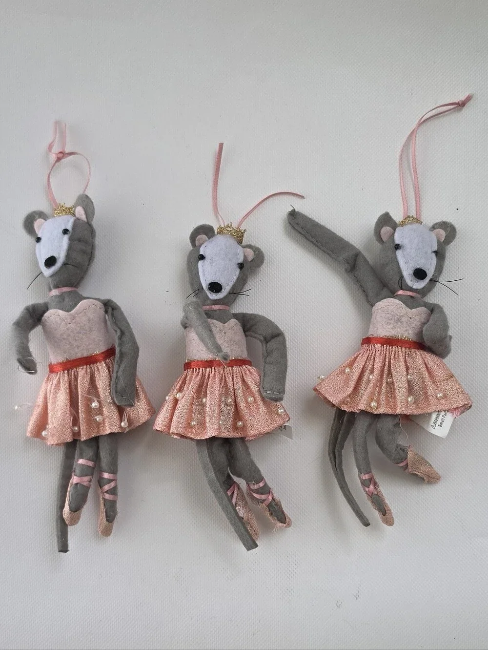 Target Wondershop Ballerina Mouse Christmas Ornaments Set of 3 Pink 2021